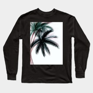 GRAPHIC ART PRINT DECO PALM PRINT, TROPICAL EXOTIC BEACH POSTER Long Sleeve T-Shirt